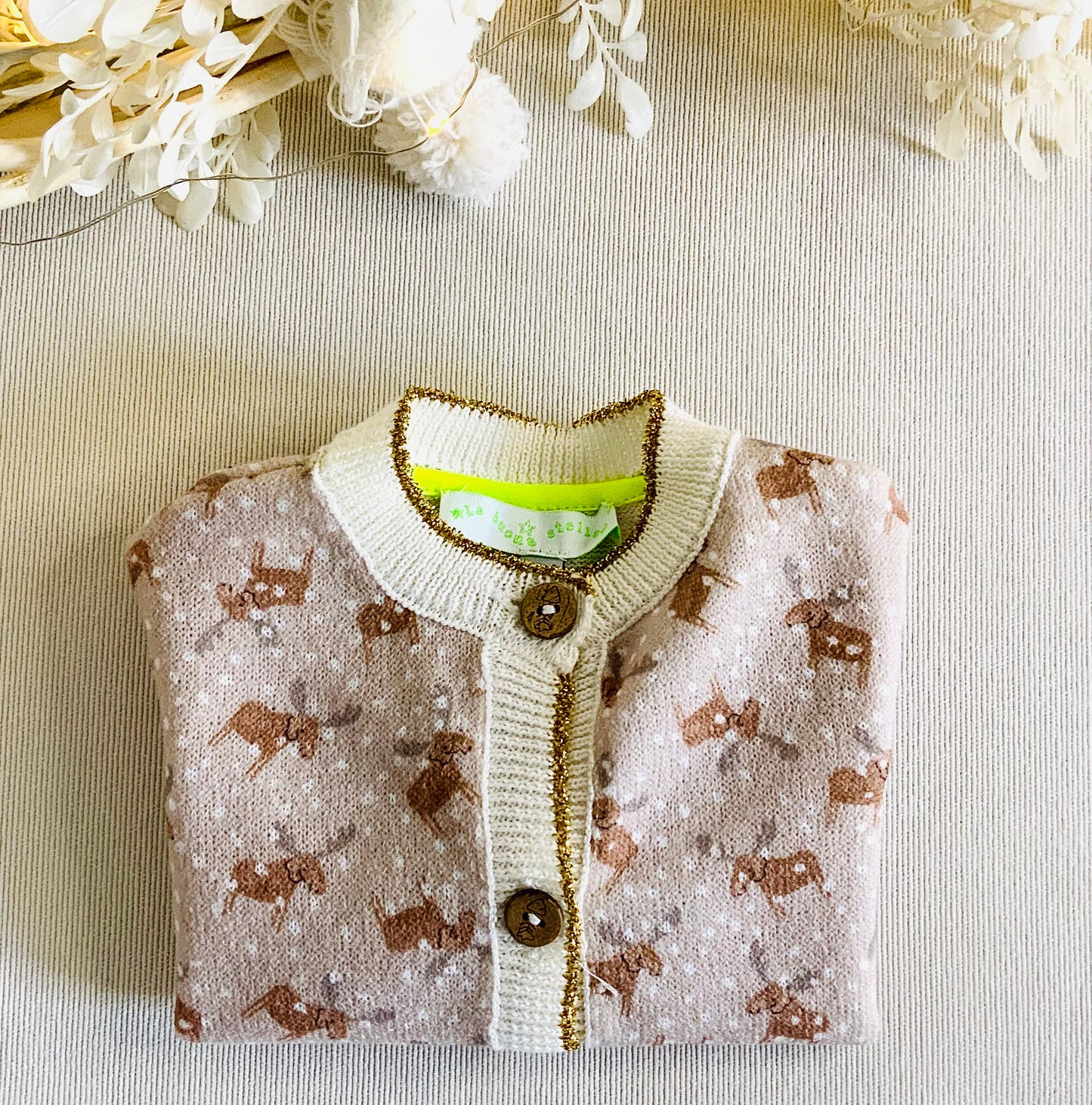 Cardigan in maglia stampata per bebe