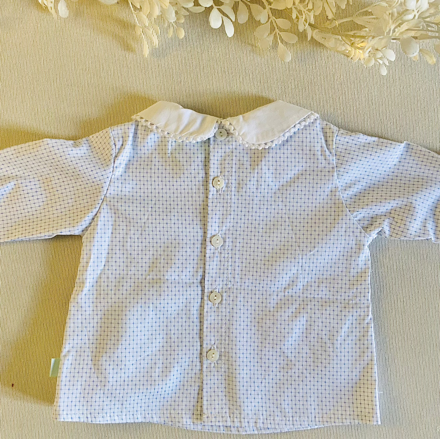 Blusa bebe con arriccio celeste