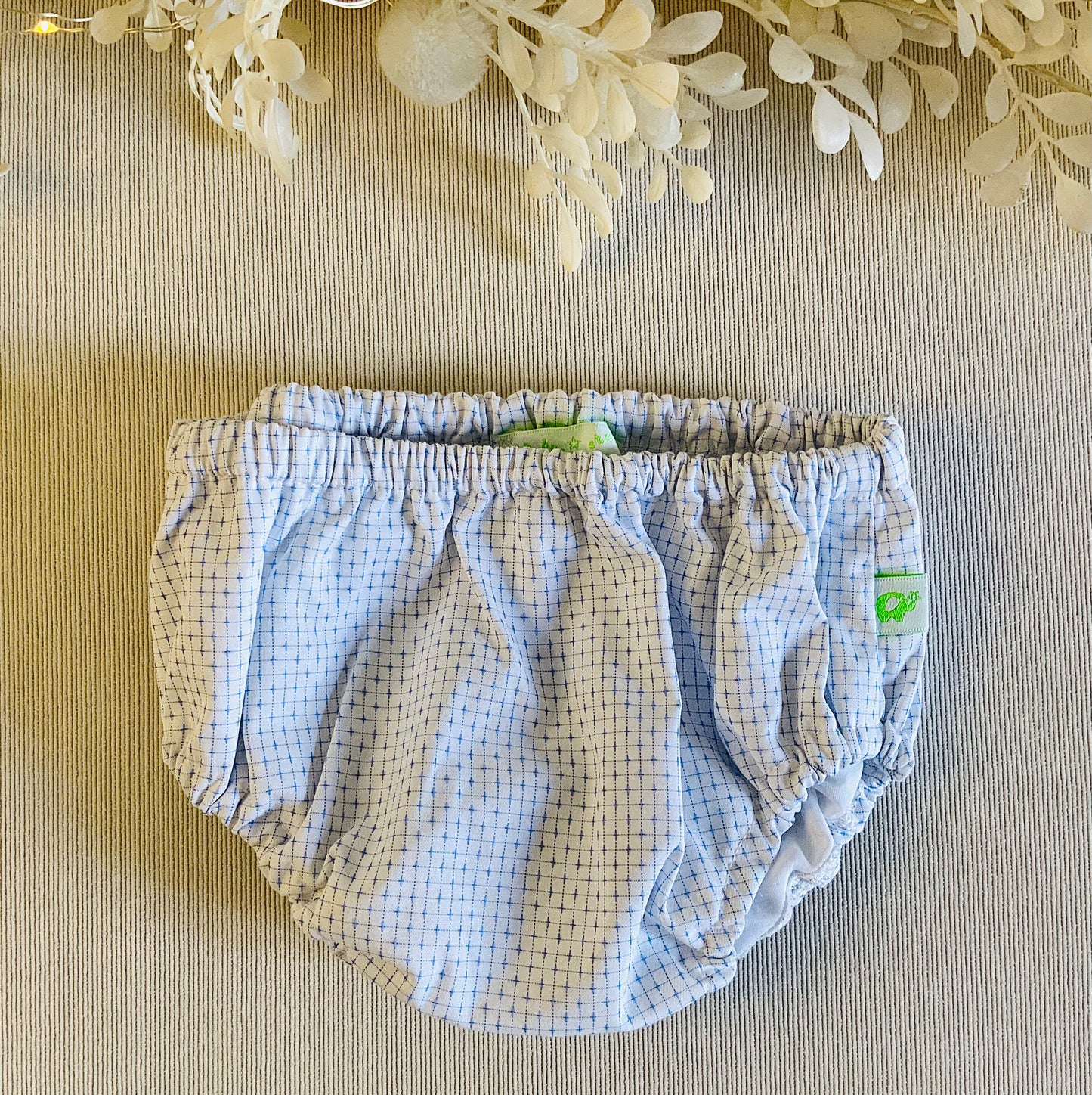 Culotte in microquadretto celeste