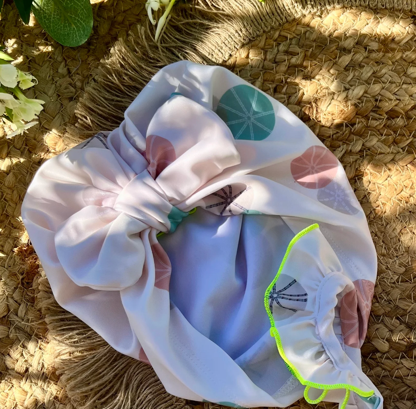 Turbante bambina in jersey di cotone a pois