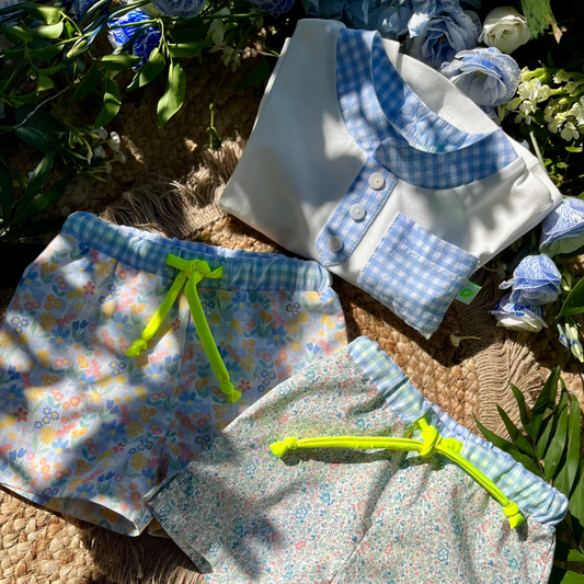 Costume bermuda mare bambino vichy stampato